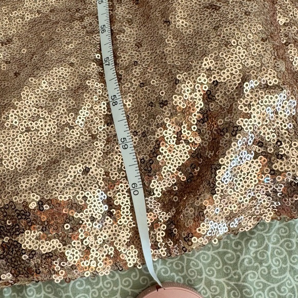 NWT🏷️ Windsor Rose Gold Gold Sequin V Neck Mermaid Formal Dress, S - Picture 11 of 15